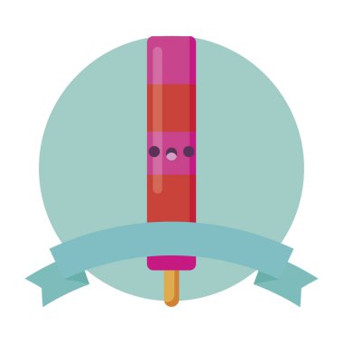 Kawaii buzlu dondurma karikatür vektör tasarımı