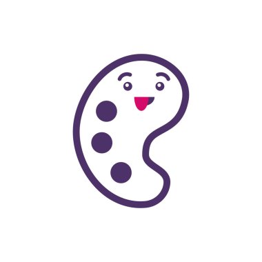 Kawaii palet karikatür vektör tasarımı