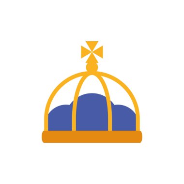 İzole kral mavi ve altın kaplama vektör tasarımı