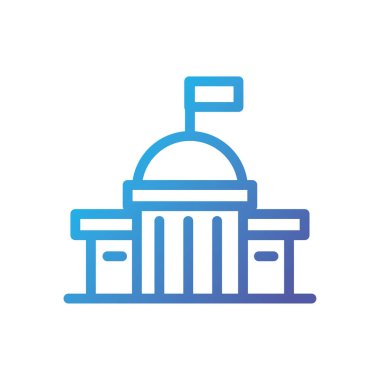 Bayrak vektör tasarımlı izole şehir binası