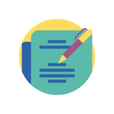 Kalem vektör tasarımı ile izole edilmiş veri belgesi