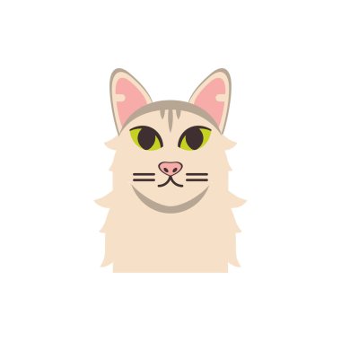 Şirin beyaz ve gri kedi çizgi film vektör tasarımı