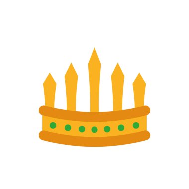 İzole edilmiş kral yeşil ve altın taç taşıyıcı tasarımı