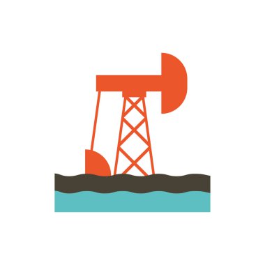 İzole sanayi rafinerisi ve deniz vektör tasarımı