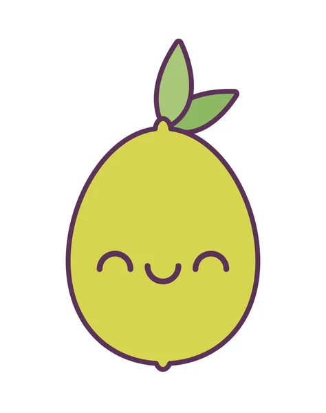 Kawaii citron fruit dessin animé vecteur design — Image vectorielle