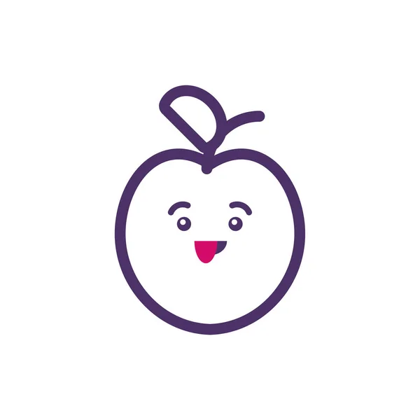 Kawaii apple cartoon vector design — Stock Vector