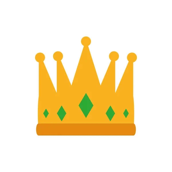 Isolated king green and gold crown vector design — ストックベクタ