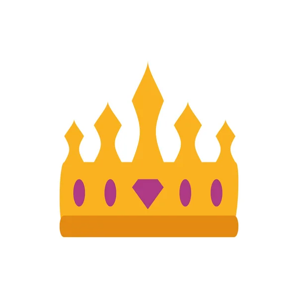 Isolated king purple and gold crown vector design — ストックベクタ