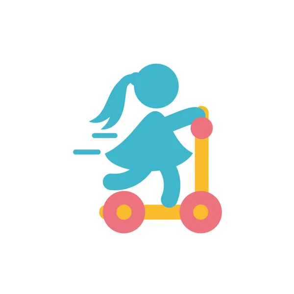 Isolerad avatar flicka med scooter vektor design — Stock vektor