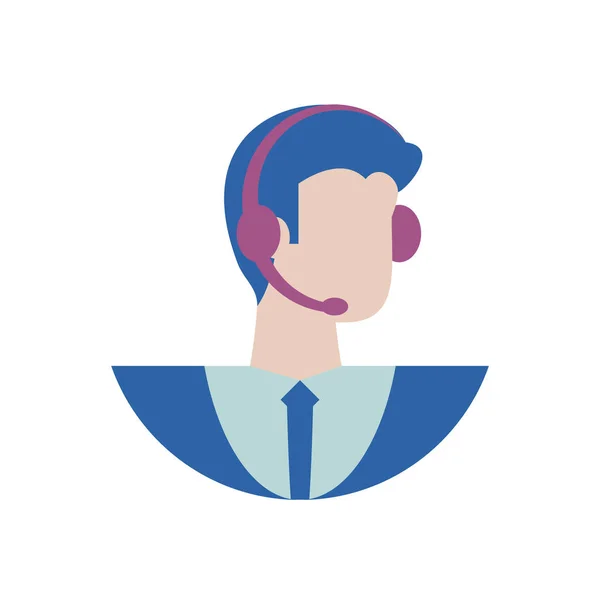 Hombre de negocios avatar con diseño de vectores de auriculares — Archivo Imágenes Vectoriales