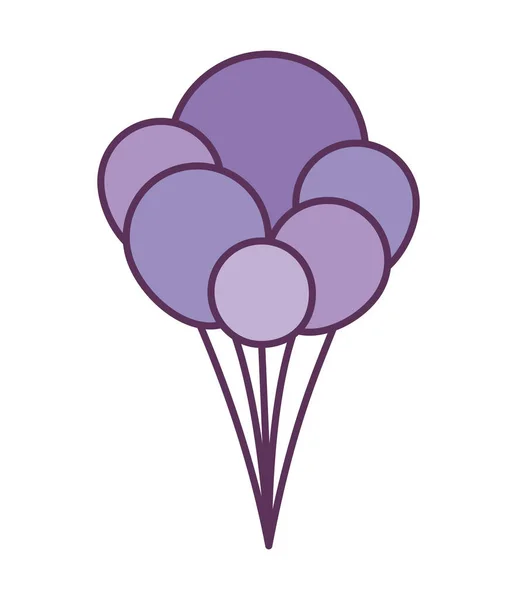 Conception vectorielle isolée de ballons violets — Image vectorielle