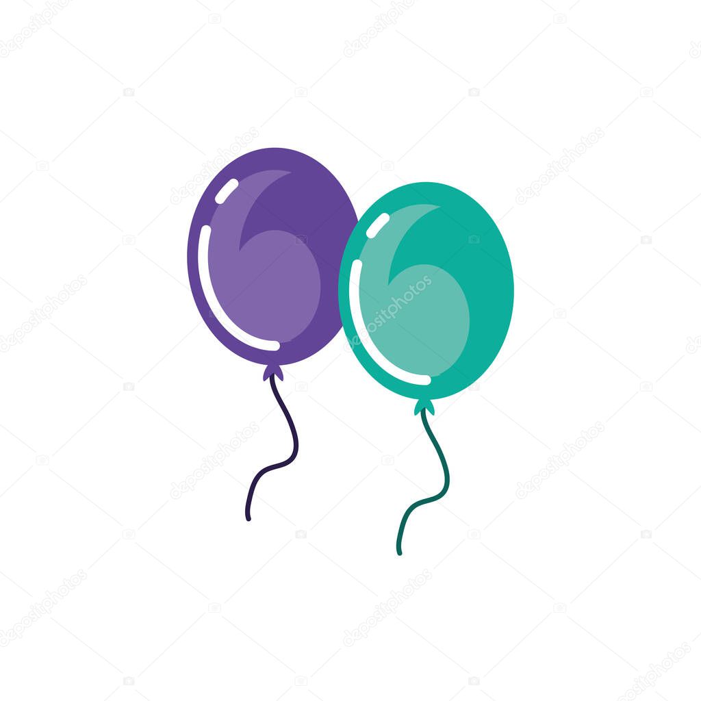 Isolated party balloons vector design