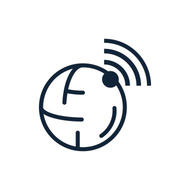 İzole edilmiş küresel küre ve wifi vektör tasarımı