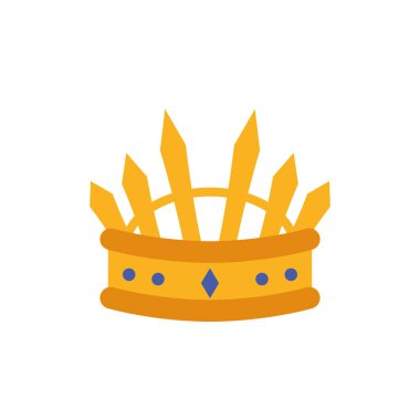 İzole kral mavi ve altın kaplama vektör tasarımı