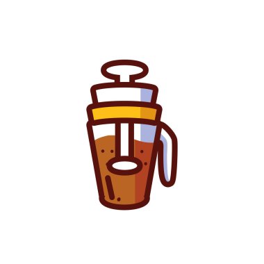 Karıştırıcı vektör tasarımlı izole kahve fincanı