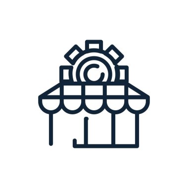 İzole edilmiş depo ve dişli vektör tasarımı