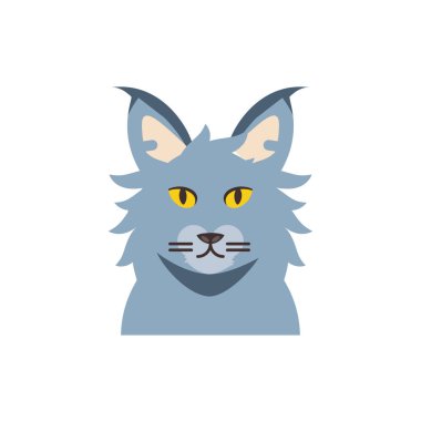 Şirin gri kedi çizgi film vektör tasarımı