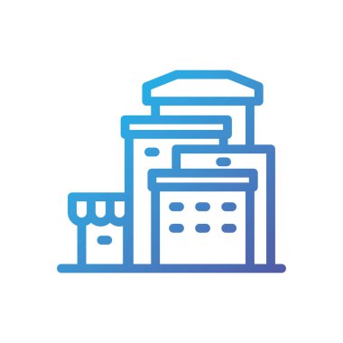 Depo vektör tasarımlı ıssız şehir binaları