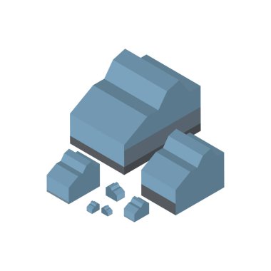 İzole edilmiş izometrik taşlar vektör tasarımı