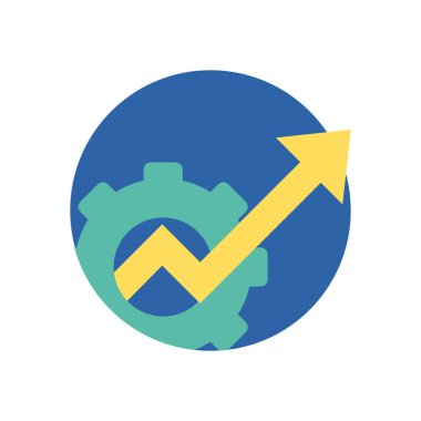 İzole edilmiş metal teçhizat ve artan ok vektör tasarımı