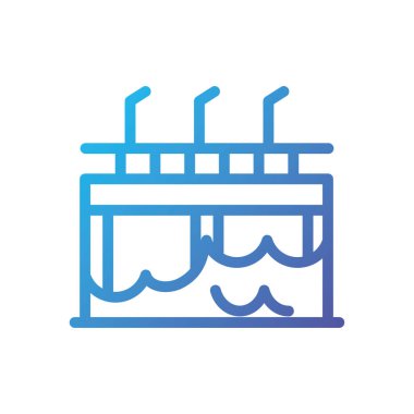 İzole şehir köprüsü ve deniz vektör tasarımı