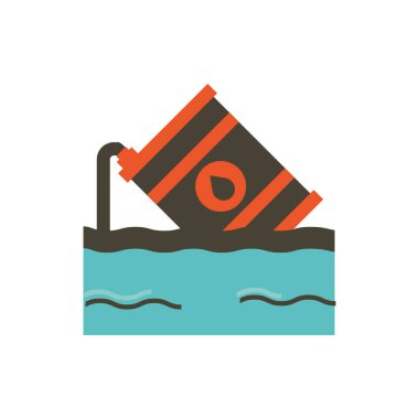 İzole edilmiş endüstriyel varil ve deniz vektör tasarımı