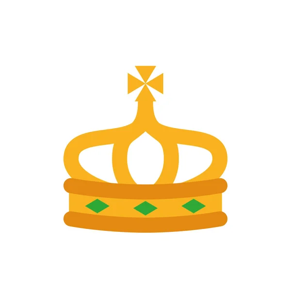 Изолированный зеленый и золотой короны векторный дизайн — стоковый вектор