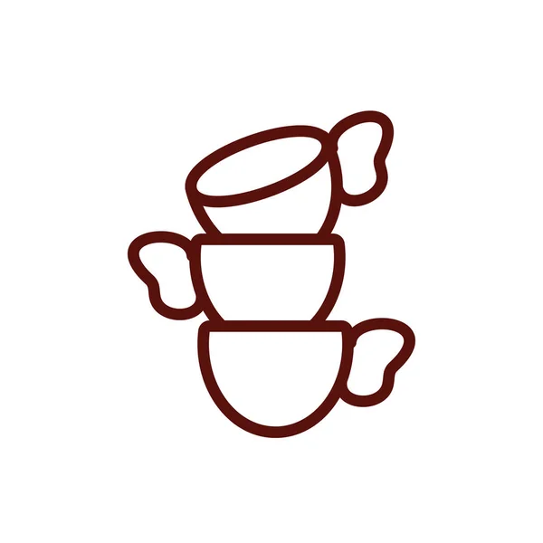 Векторный дизайн изолированных кофейных чашек — стоковый вектор