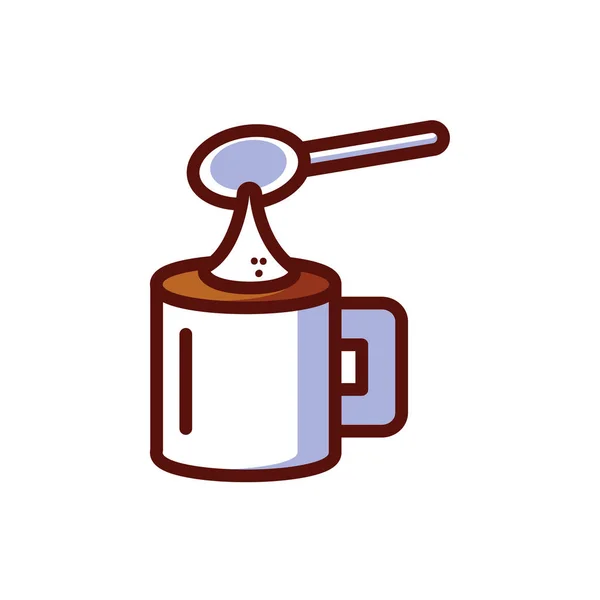 Изолированный кофе кружка и ложка векторный дизайн — стоковый вектор