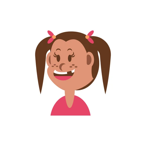 Isolated girl cartoon with brown hair vector design