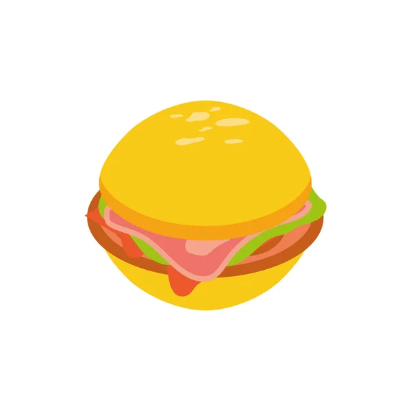 Isolated hamburger food vector design — Stock Vector