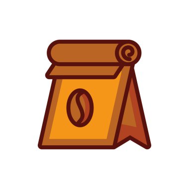 İzole kahve poşeti vektör tasarımı