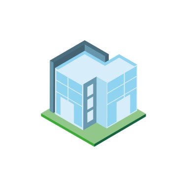 Isometric gri şehir inşa vektör tasarımı