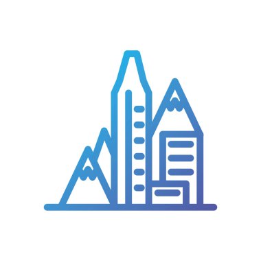 Isolated city buildings and mountain vector design