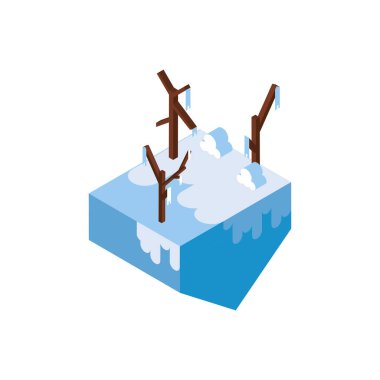 Kar vektörü tasarımlı izometrik dallar