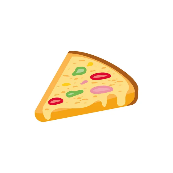 Diseño aislado del vector de alimentos pizza — Vector de stock