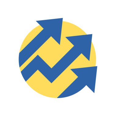 İzole edilmiş artan ok vektör tasarımı