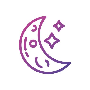 İzole ay ve yıldız vektör tasarımı