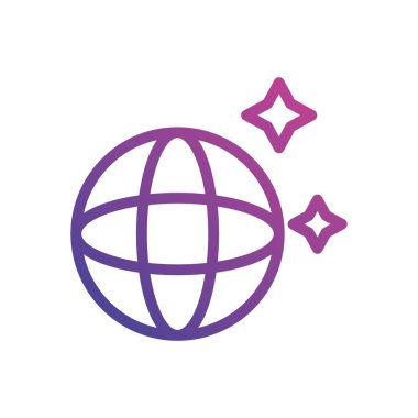 İzole edilmiş küresel küre ve yıldız vektör tasarımı