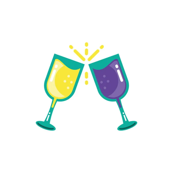 Isolated champagne cups vector design — Stock Vector