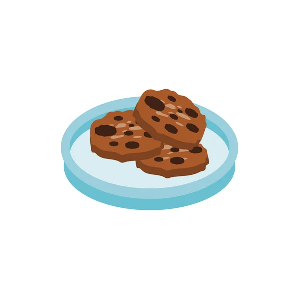 Cookies isolés et conception de vecteur de plaque — Image vectorielle