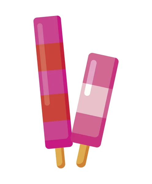 Sweet and frozen popsicles vector design — Stock Vector