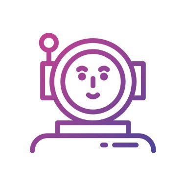 İzole edilmiş astronot simgesi vektör tasarımı