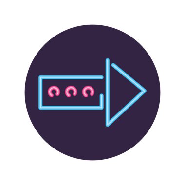 Neon oku daire içinde vektör tasarımı