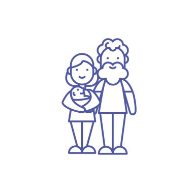 Anne baba ve bebek vektör tasarımı