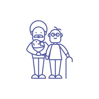 Büyükbaba oğul ve torun vektör tasarımı