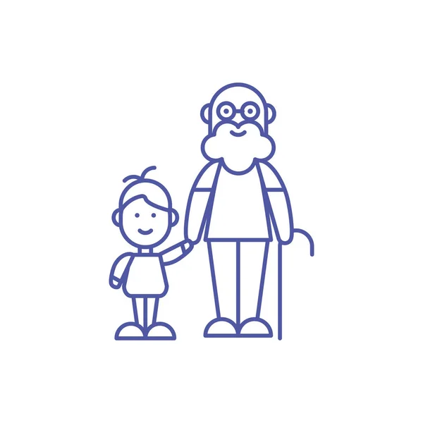 Παππούς και εγγονός διανυσματικός σχεδιασμός — Διανυσματικό Αρχείο