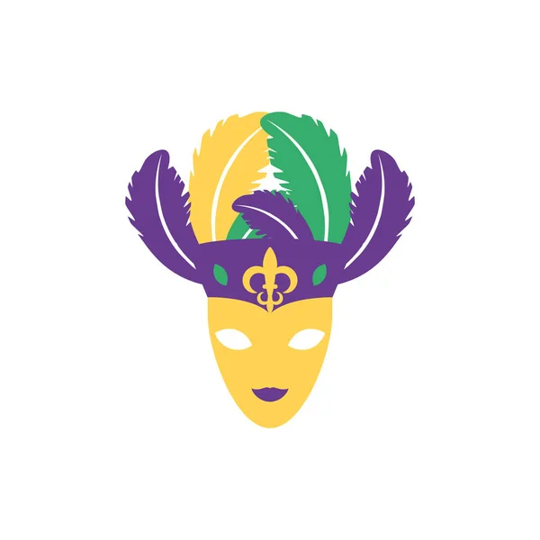 Mardi gras aislado máscara vector diseño — Vector de stock