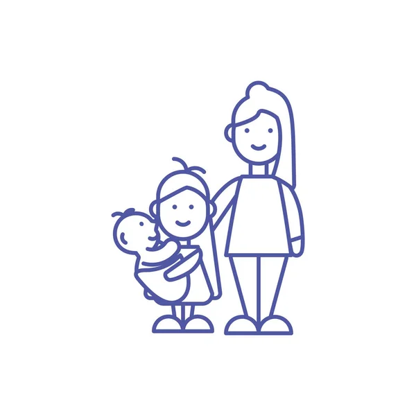 Izolovaná matka dítě a dcera vektor design — Stockový vektor