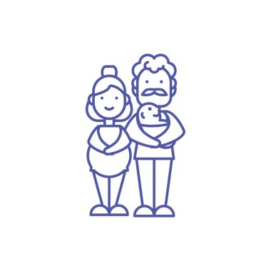 Anne baba ve bebek vektör tasarımı